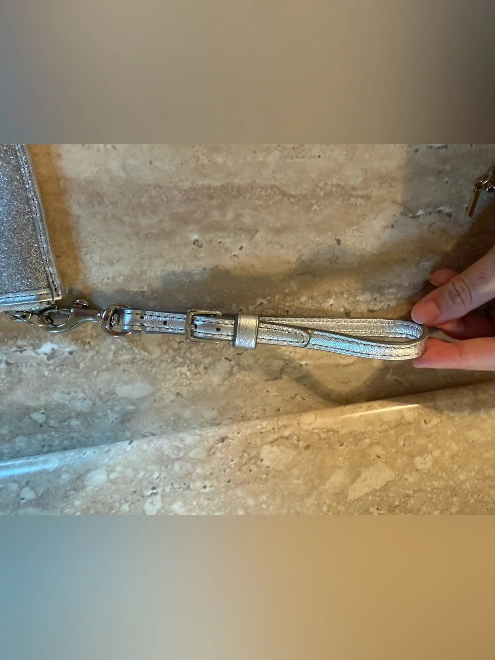 Coach Metallic Silver wristlet